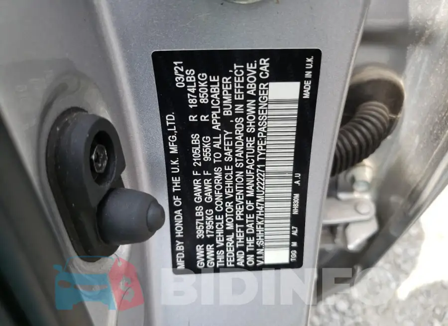SHHFK7H47MU222271 Photo# 13