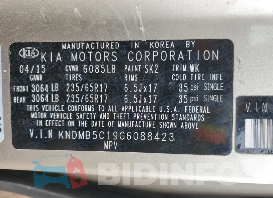 KNDMB5C19G6088423 Photo# 13