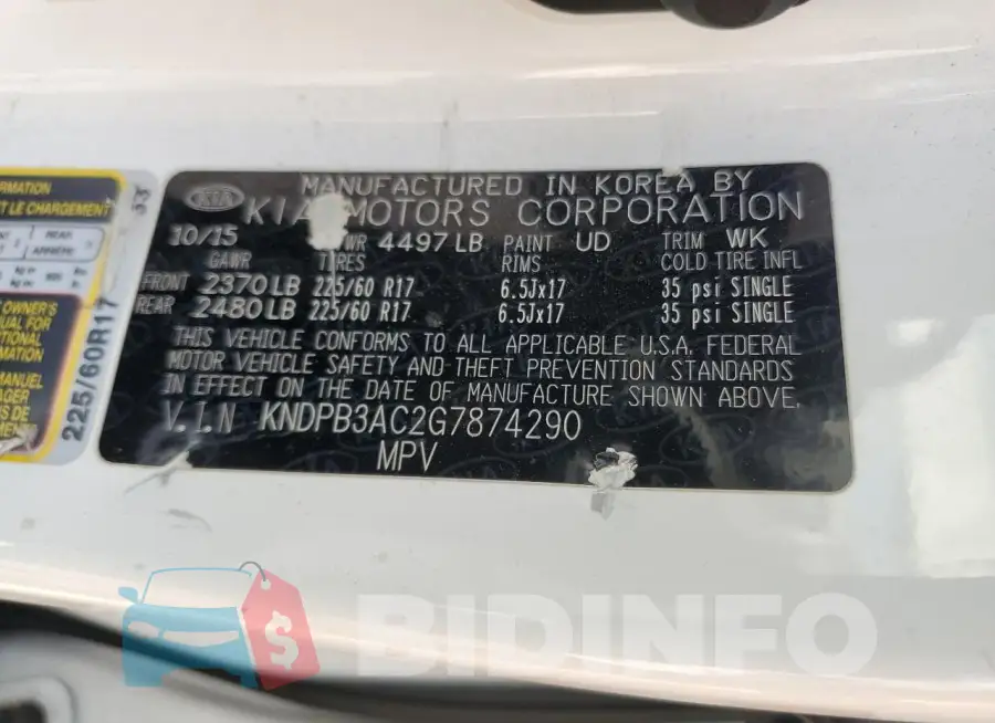 KNDPB3AC2G7874290 Photo# 12