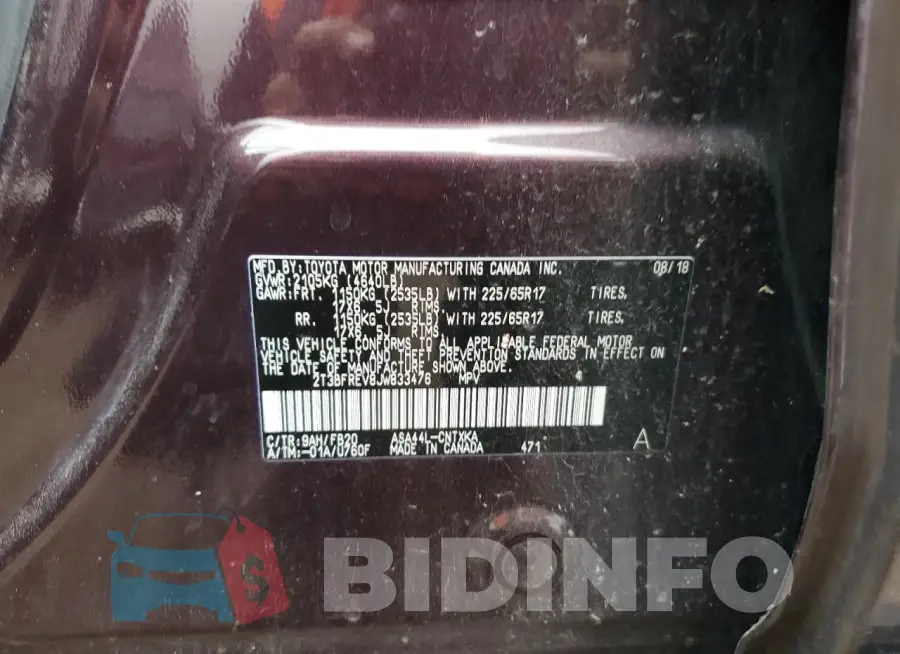 2T3BFREV8JW833476 Photo# 12