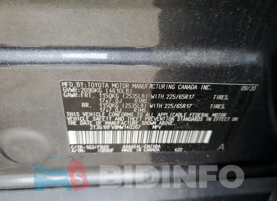 2T3G1RFV8MW140267 Photo# 13