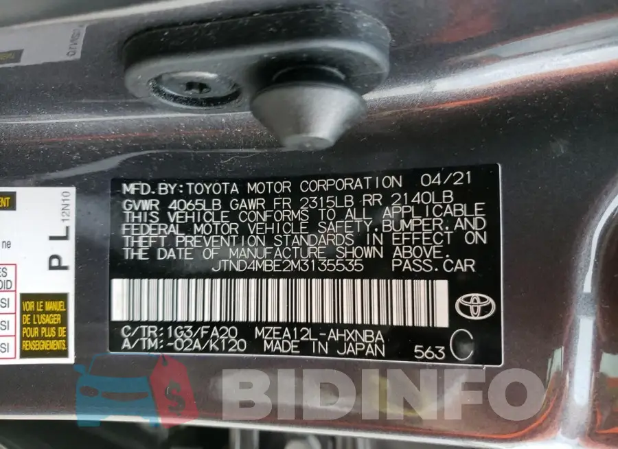 JTND4MBE2M3135535 Photo# 12