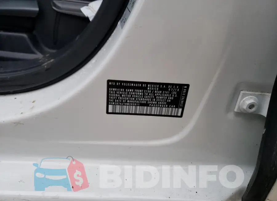 3VW2B7AJ1HM203911 Photo# 12