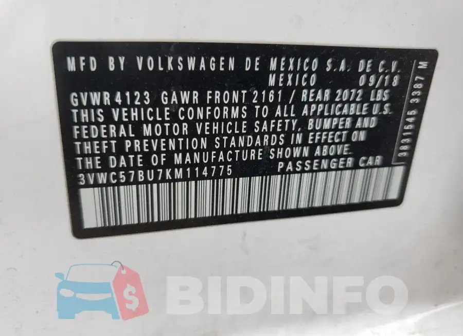 3VWC57BU7KM114775 Photo# 12