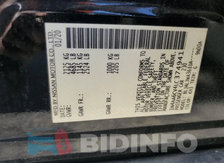 1N4AA6CV4LC374941 Photo# 12