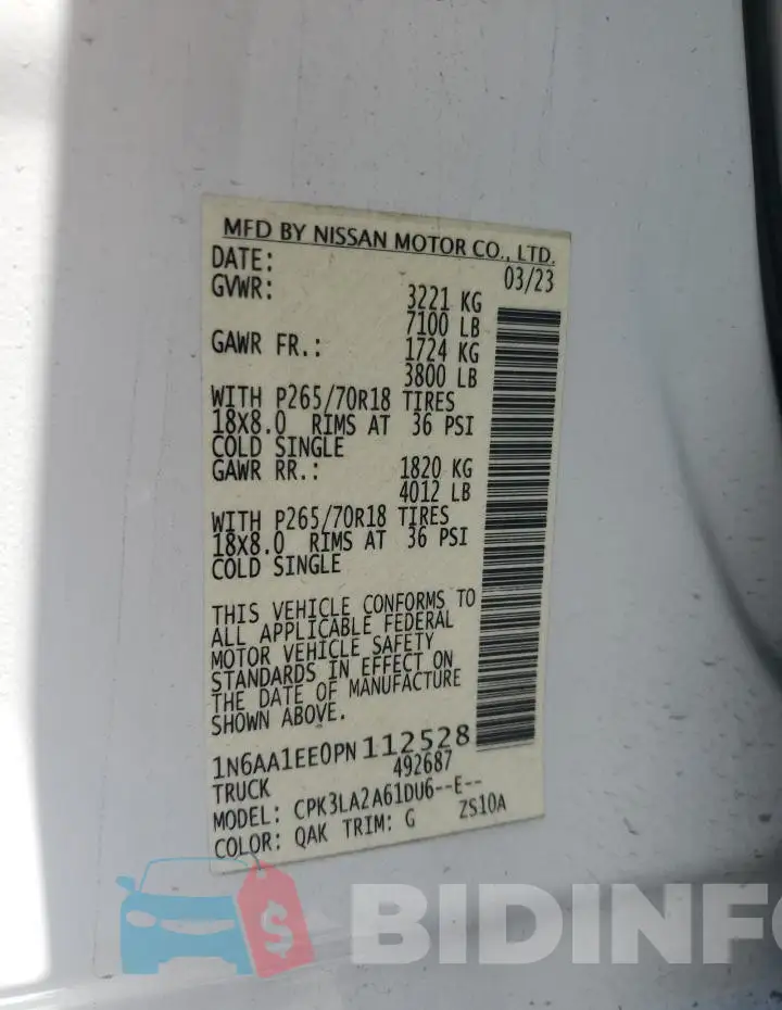 1N6AA1EE0PN112528 Photo# 12