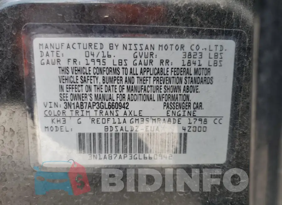3N1AB7AP3GL660942 Photo# 12