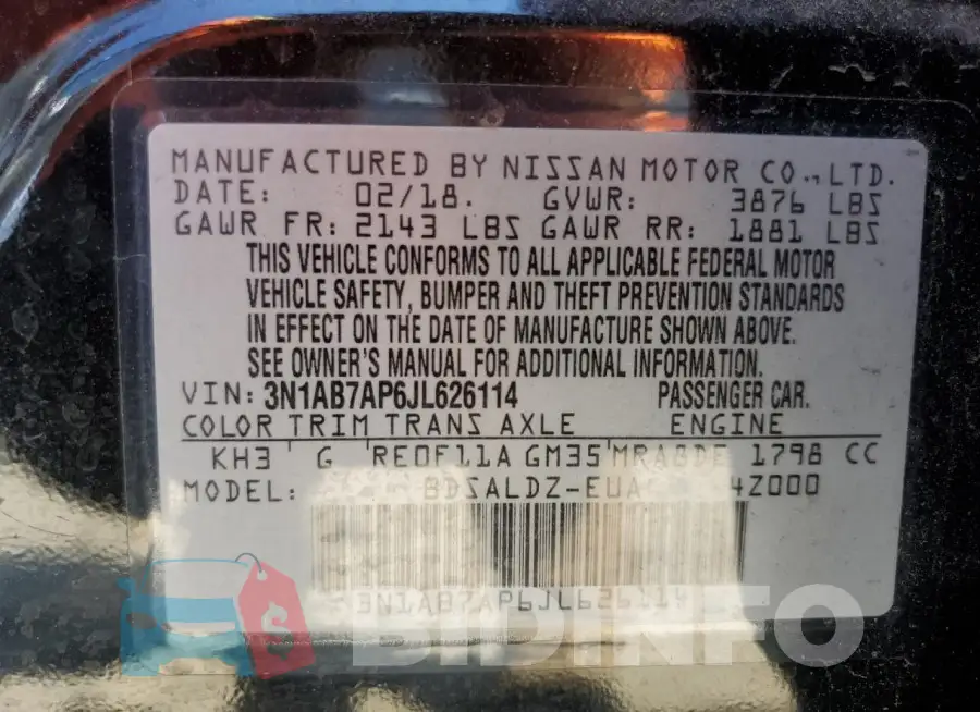 3N1AB7AP6JL626114 Photo# 12