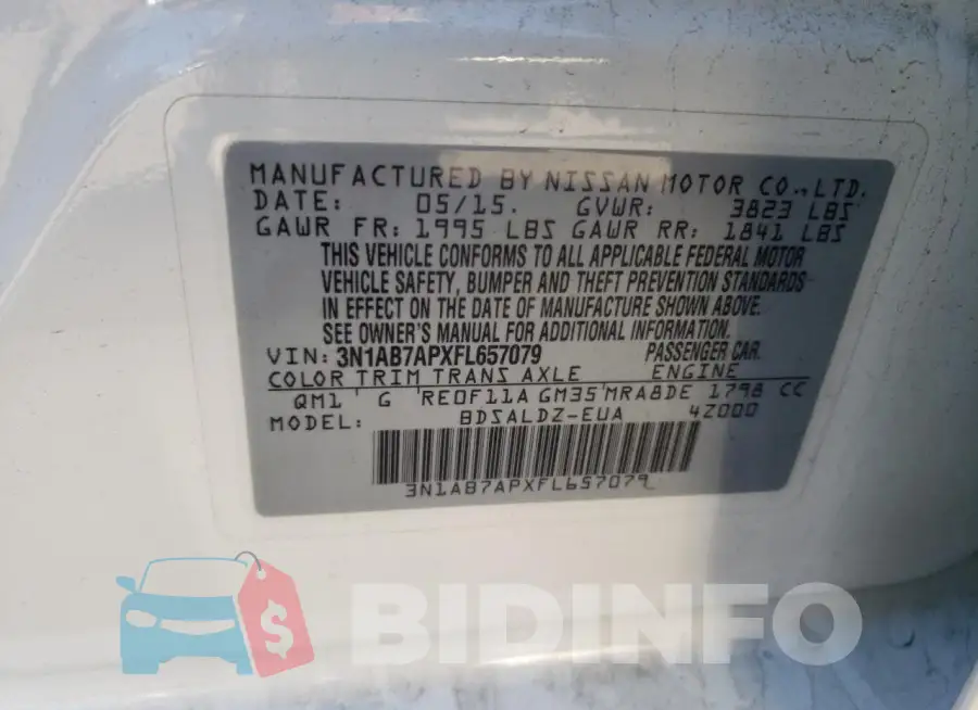 3N1AB7APXFL657079 Photo# 13