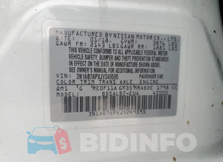3N1AB7APXJY249595 Photo# 13