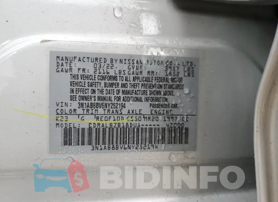 3N1AB8BV6NY252194 Photo# 13