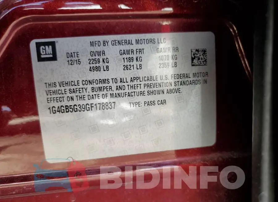 1G4GB5G39GF178837 Photo# 12