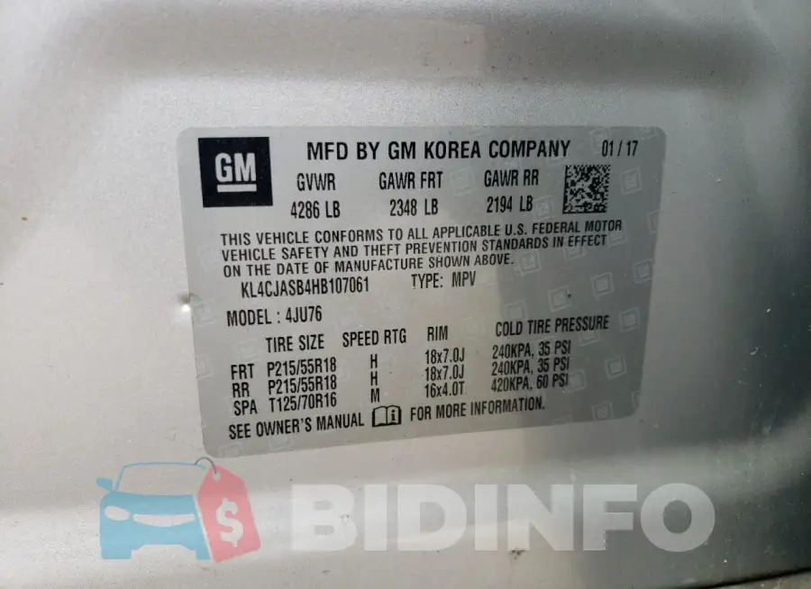 KL4CJASB4HB107061 Photo# 13