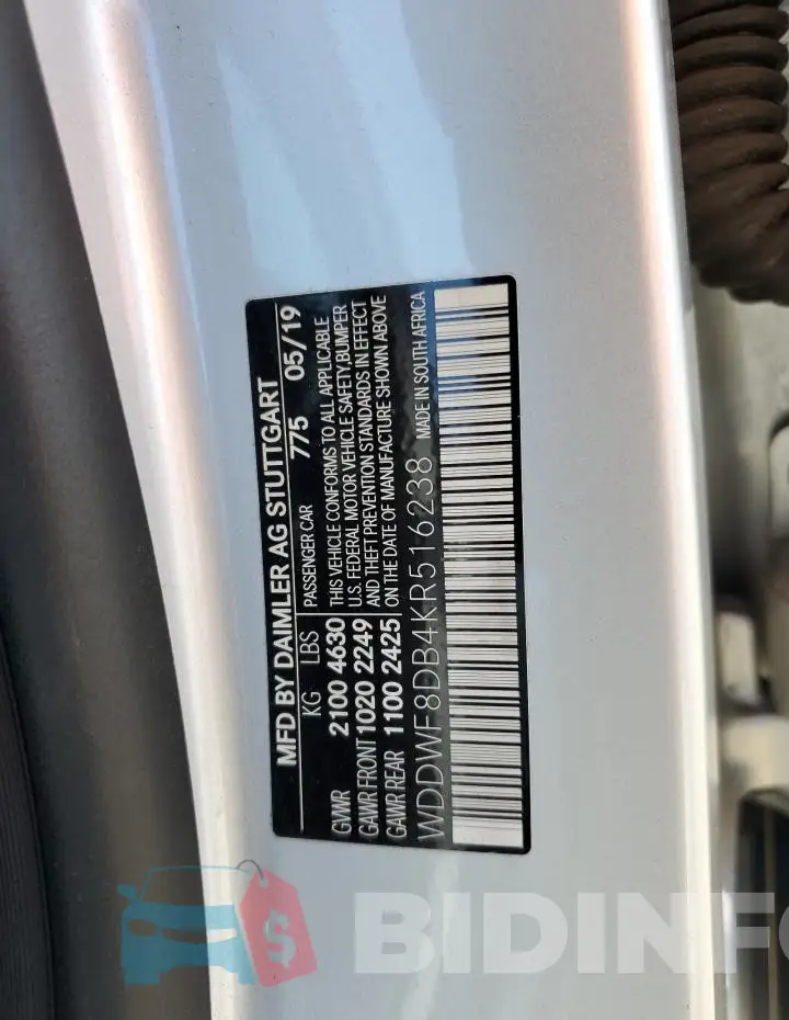 WDDWF8DB4KR516238 Photo# 12
