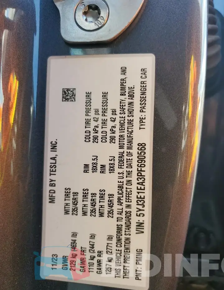 5YJ3E1EA3PF690568 Photo# 12