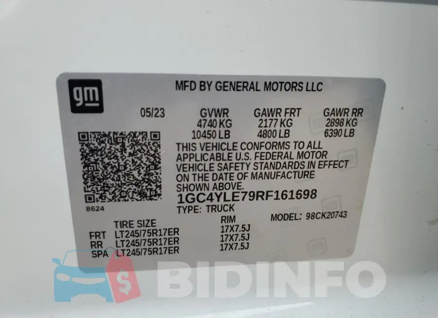 1GC4YLE79RF161698 Photo# 12