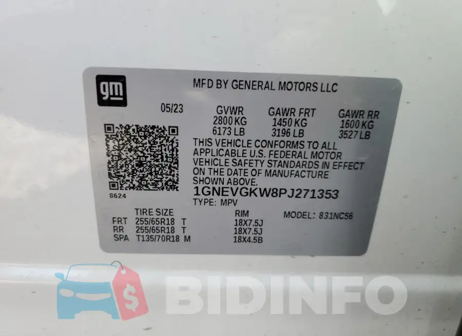 1GNEVGKW8PJ271353 Photo# 14
