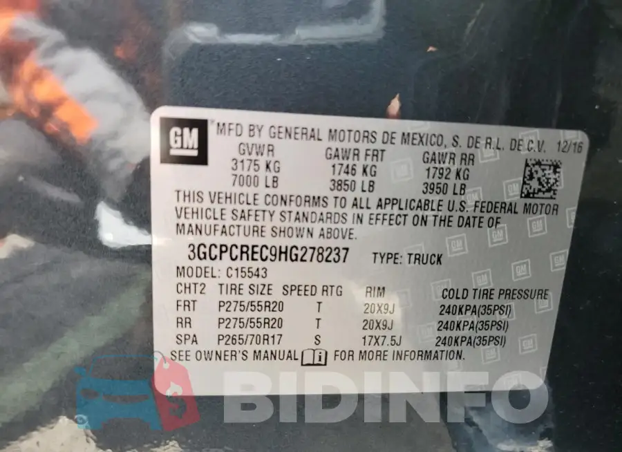 3GCPCREC9HG278237 Photo# 13