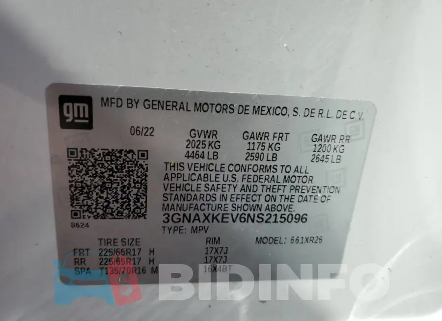 3GNAXKEV6NS215096 Photo# 13
