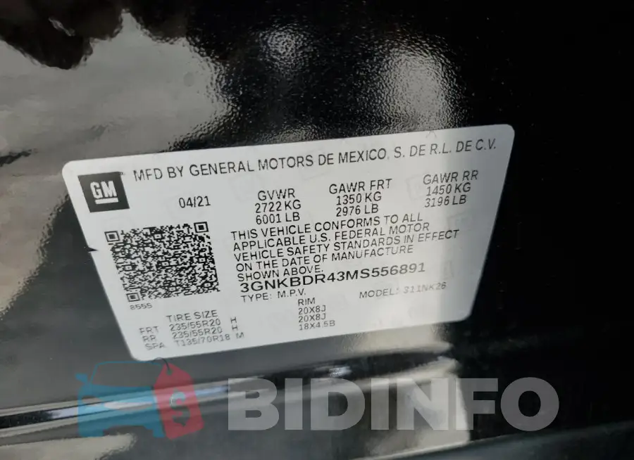 3GNKBDR43MS556891 Photo# 13