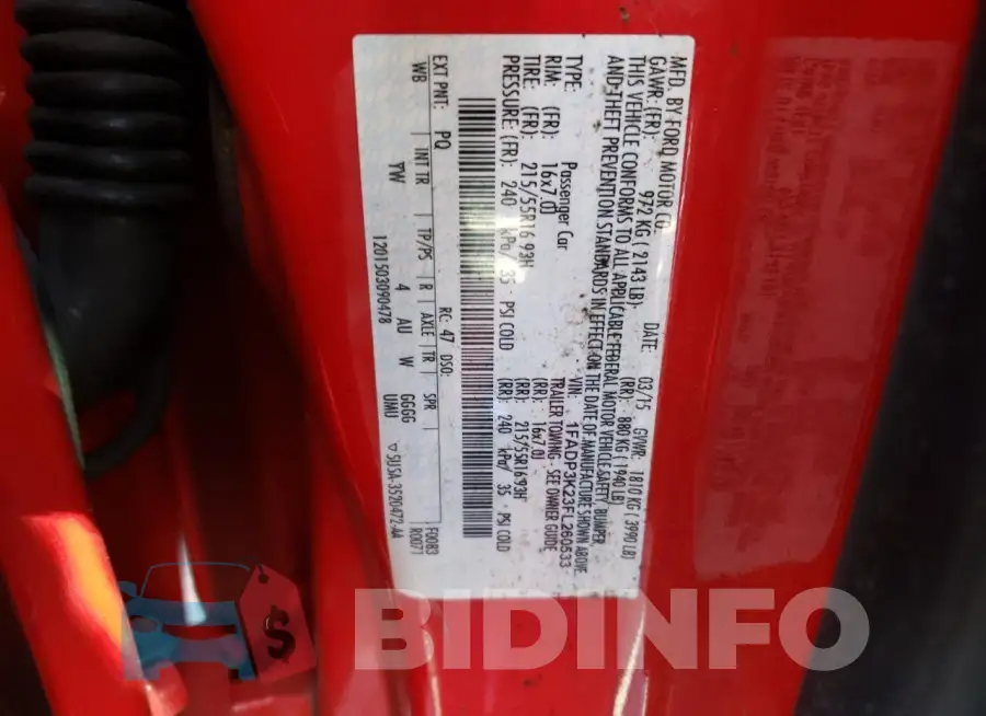 1FADP3K23FL260533 Photo# 13