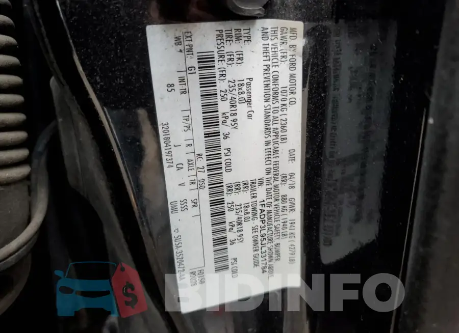 1FADP3L95JL331784 Photo# 13