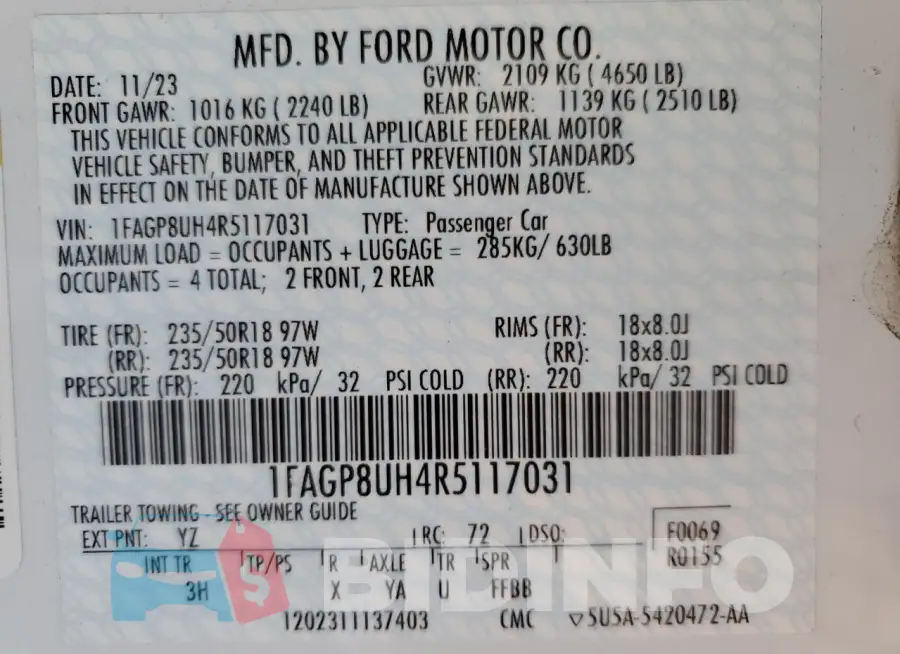 1FAGP8UH4R5117031 Photo# 12
