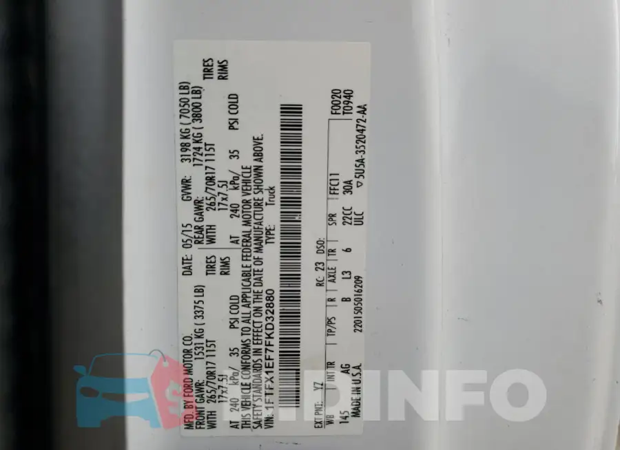 1FTFX1EF7FKD32880 Photo# 12