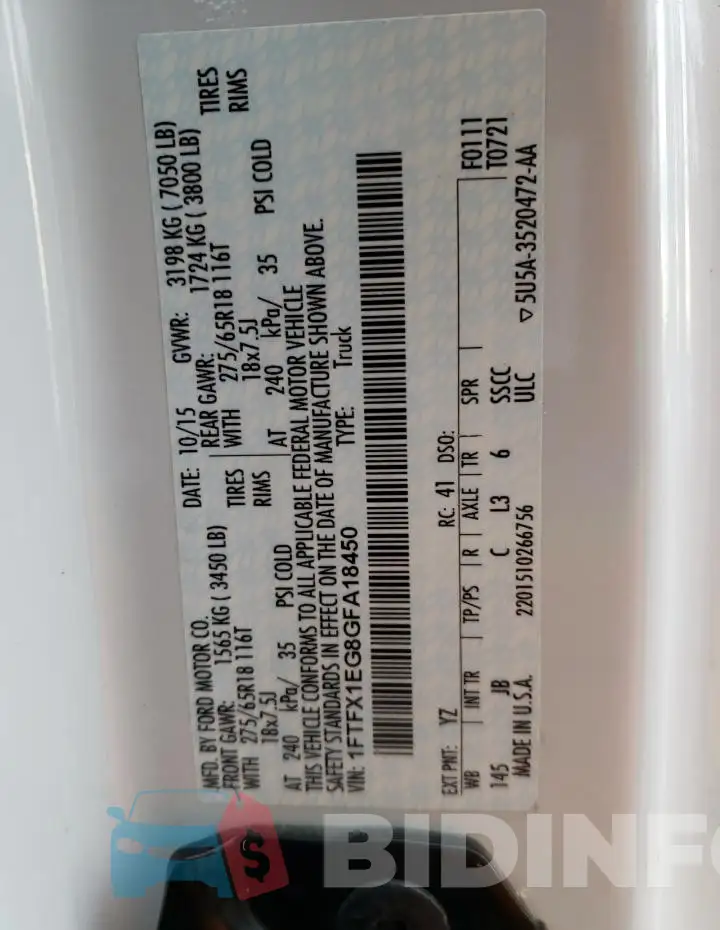 1FTFX1EG8GFA18450 Photo# 12