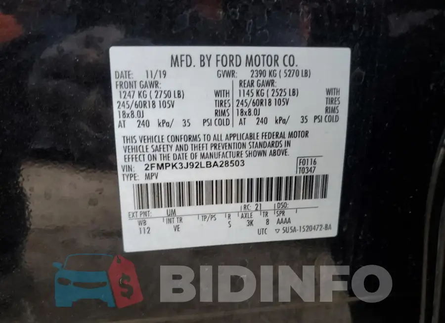 2FMPK3J92LBA28503 Photo# 13