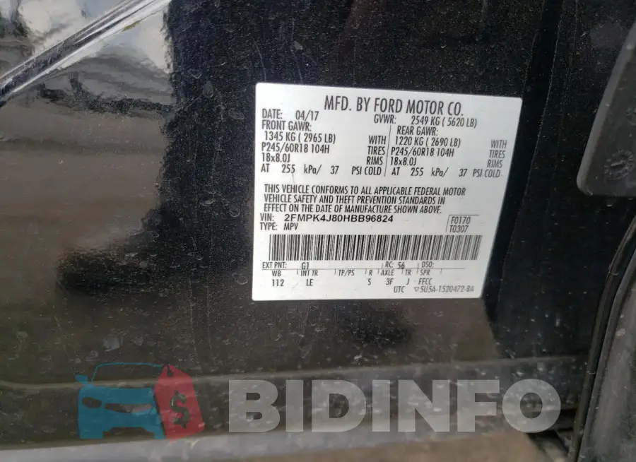 2FMPK4J80HBB96824 Photo# 12