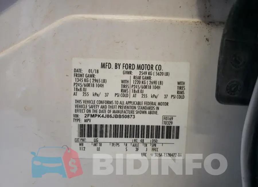 2FMPK4J86JBB50873 Photo# 14
