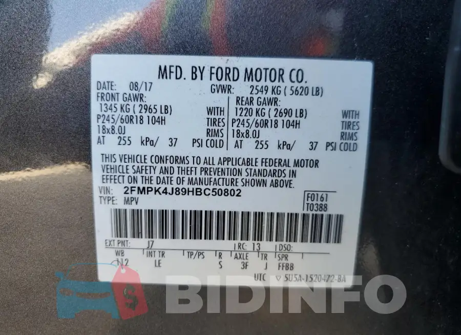 2FMPK4J89HBC50802 Photo# 13
