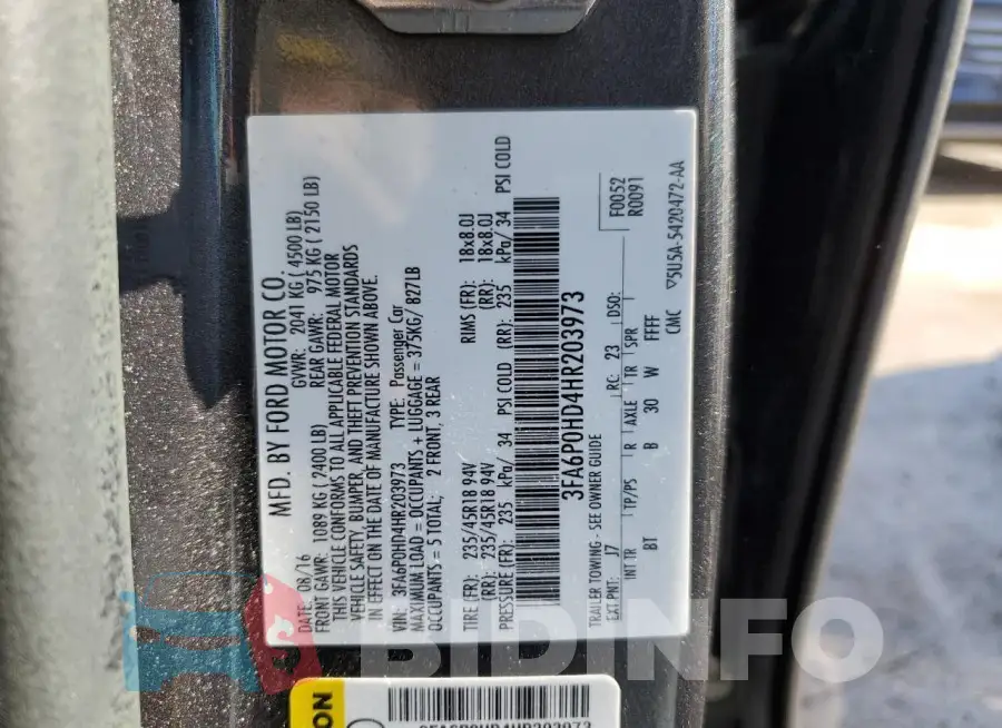 3FA6P0HD4HR203973 Photo# 12