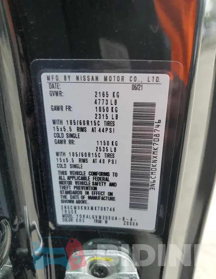 3N6CM0KNXMK708746 Photo# 13