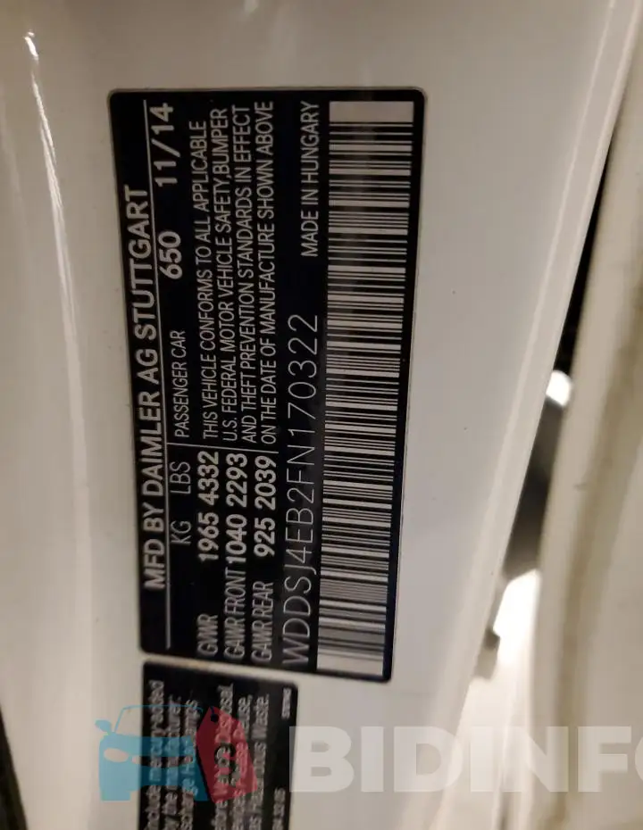 WDDSJ4EB2FN170322 Photo# 12