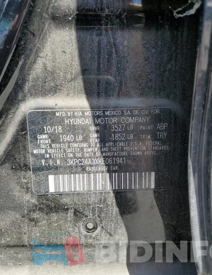 3KPC24A3XKE061941 Photo# 12