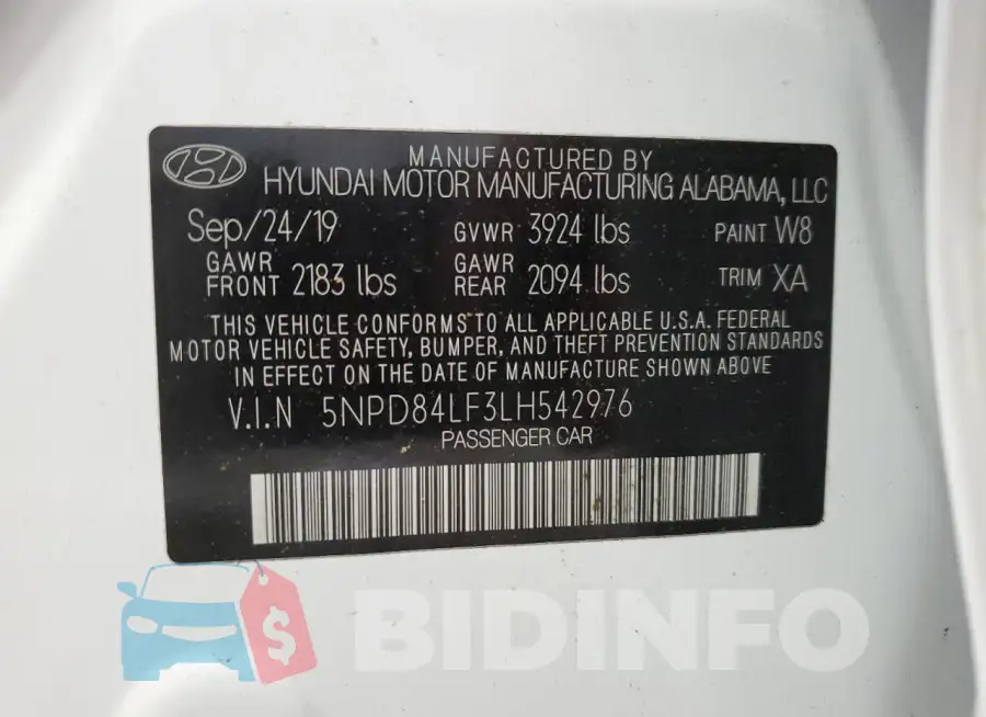 5NPD84LF3LH542976 Photo# 12