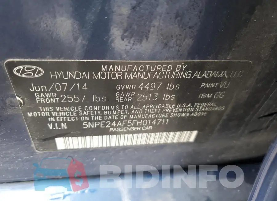 5NPE24AF5FH014711 Photo# 12