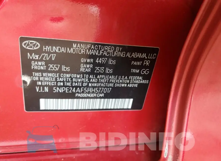 5NPE24AF5HH577017 Photo# 12