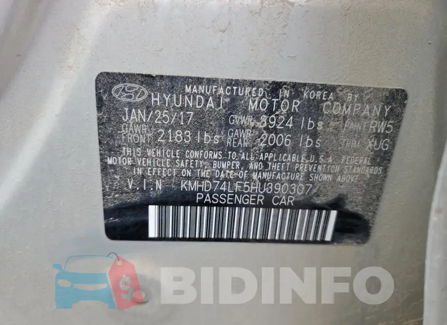 KMHD74LF5HU390307 Photo# 12