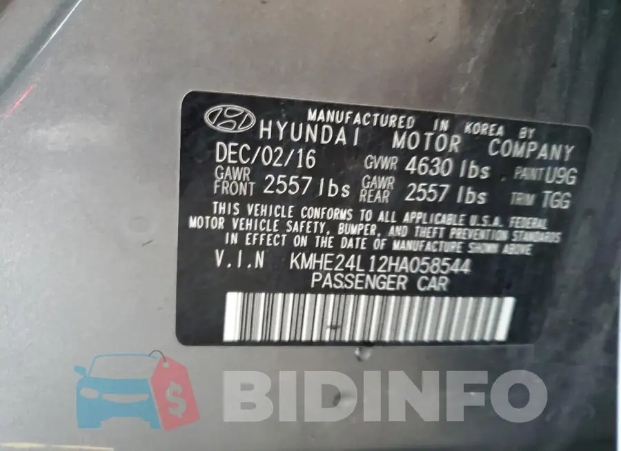 KMHE24L12HA058544 Photo# 13