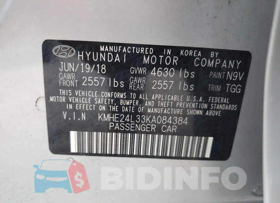 KMHE24L33KA084384 Photo# 12