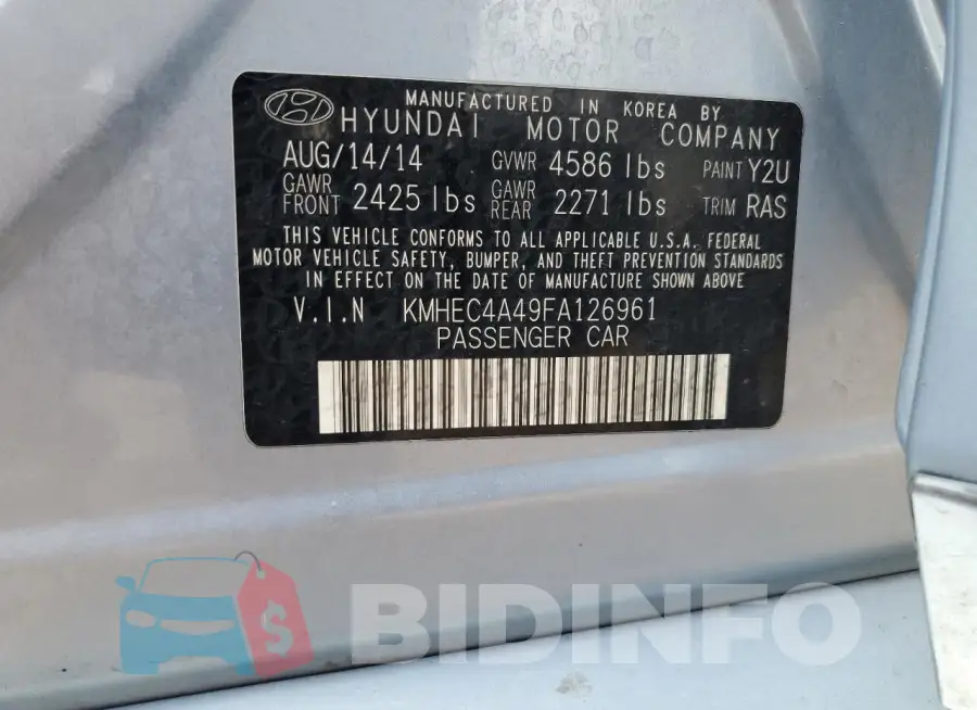 KMHEC4A49FA126961 Photo# 12