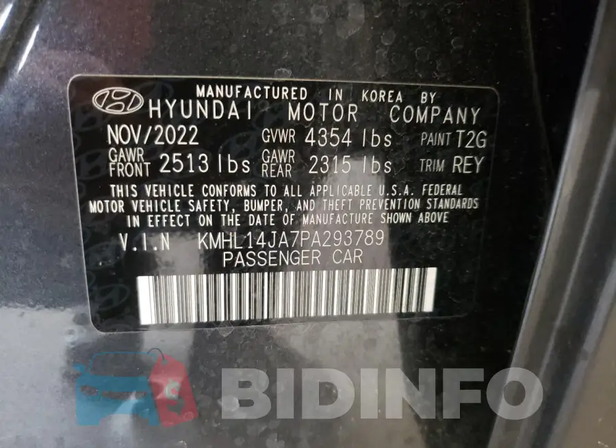 KMHL14JA7PA293789 Photo# 13