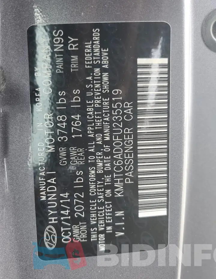 KMHTC6AD0FU235519 Photo# 12
