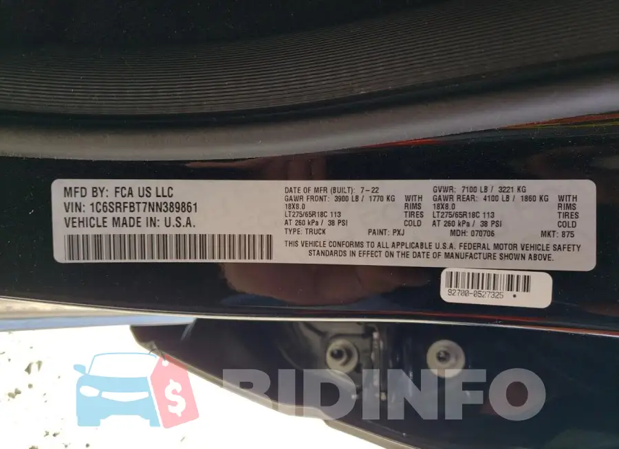 1C6SRFBT7NN389861 Photo# 12