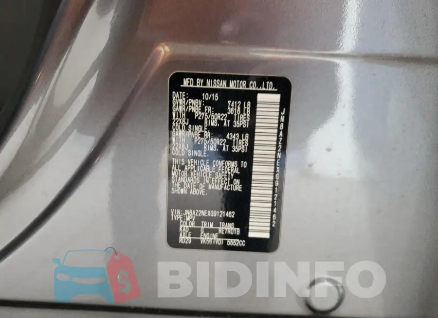 JN8AZ2NEXG9121462 Photo# 13