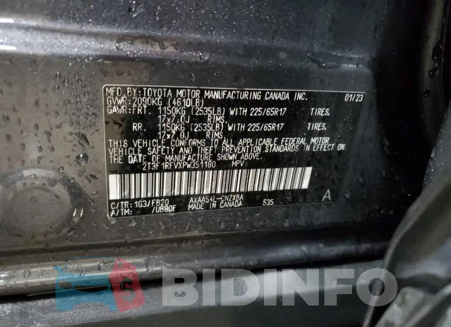 2T3F1RFVXPW351180 Photo# 12