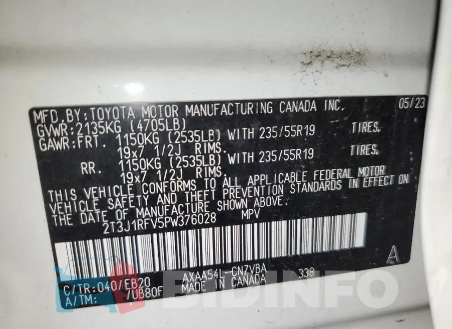 2T3J1RFV5PW376028 Photo# 13